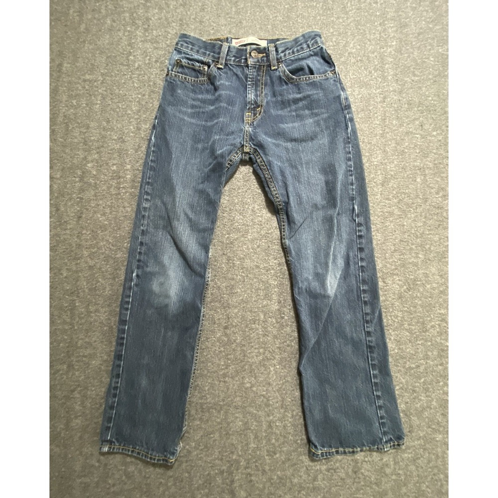 Levis 505 Regular Straight Jeans Youth Blue Denim Size 14 Slim - 25x27